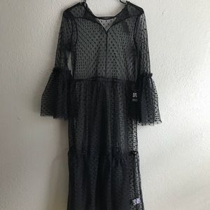 Express Polka Dot Mesh Dress
